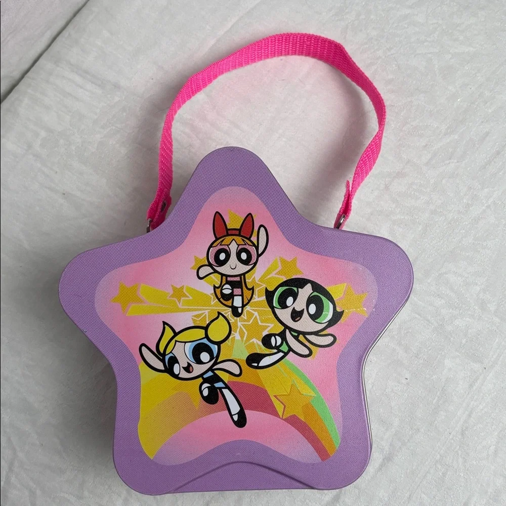 Vintage 2000 Power Puff Girls Jigsaw Puzzle and Star Tin Box Purse